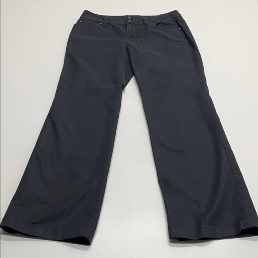 ANN TAYLOR Womens 4 Black Cotton Straight Leg Pant